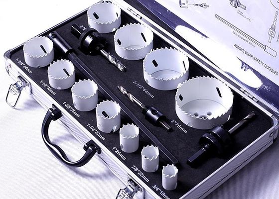 13PC kim loại cắt lỗ Saw Set Với ​​Extension Ba, Hex Shank Arbor