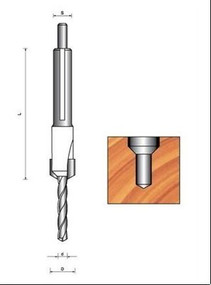 mũi khoan TCT mũi khoan với M5 * 10 vít điều chỉnh và điểm trung tâm